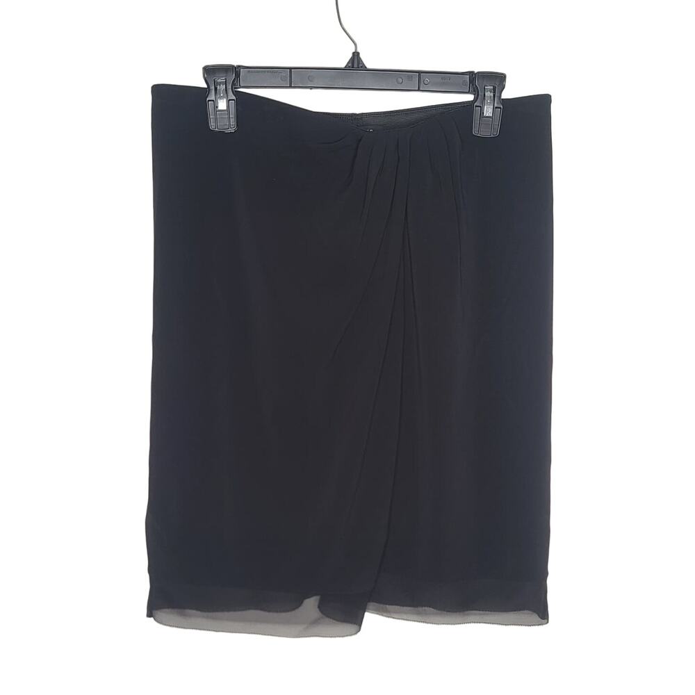 NWT Ann Taylor black faux wrap skirt with elastic waist - small